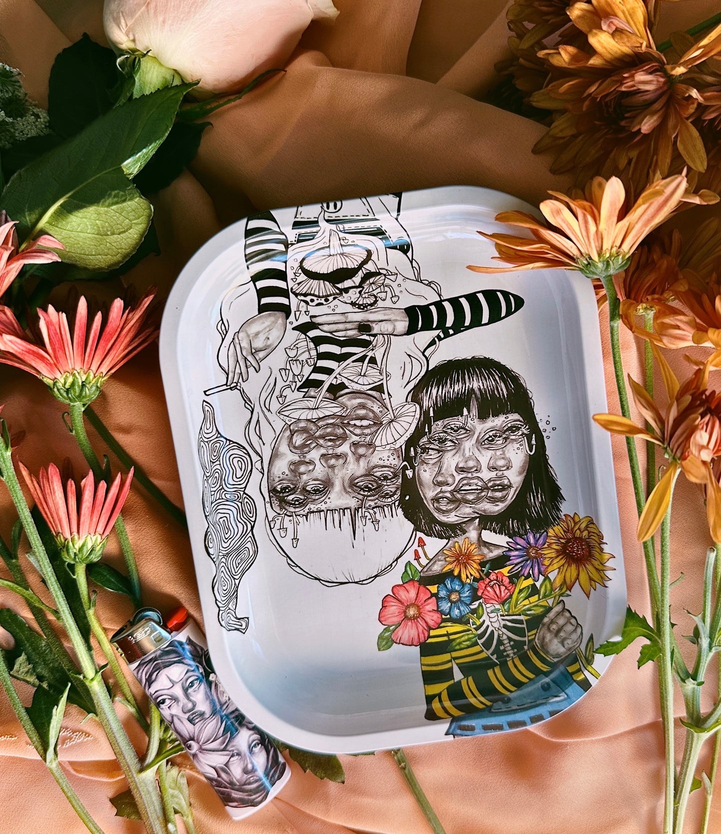 Blooming Flowers Await You rolling tray