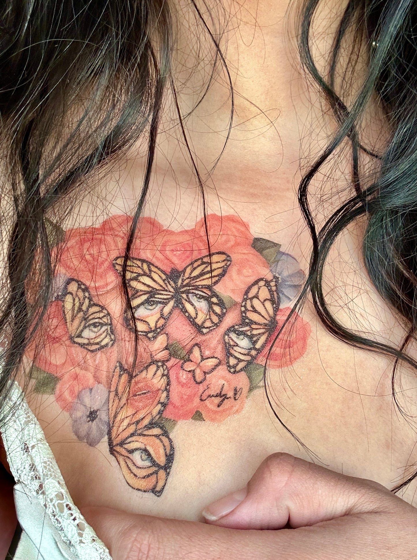 Seeing through the butterfly Eye temporary tattoo