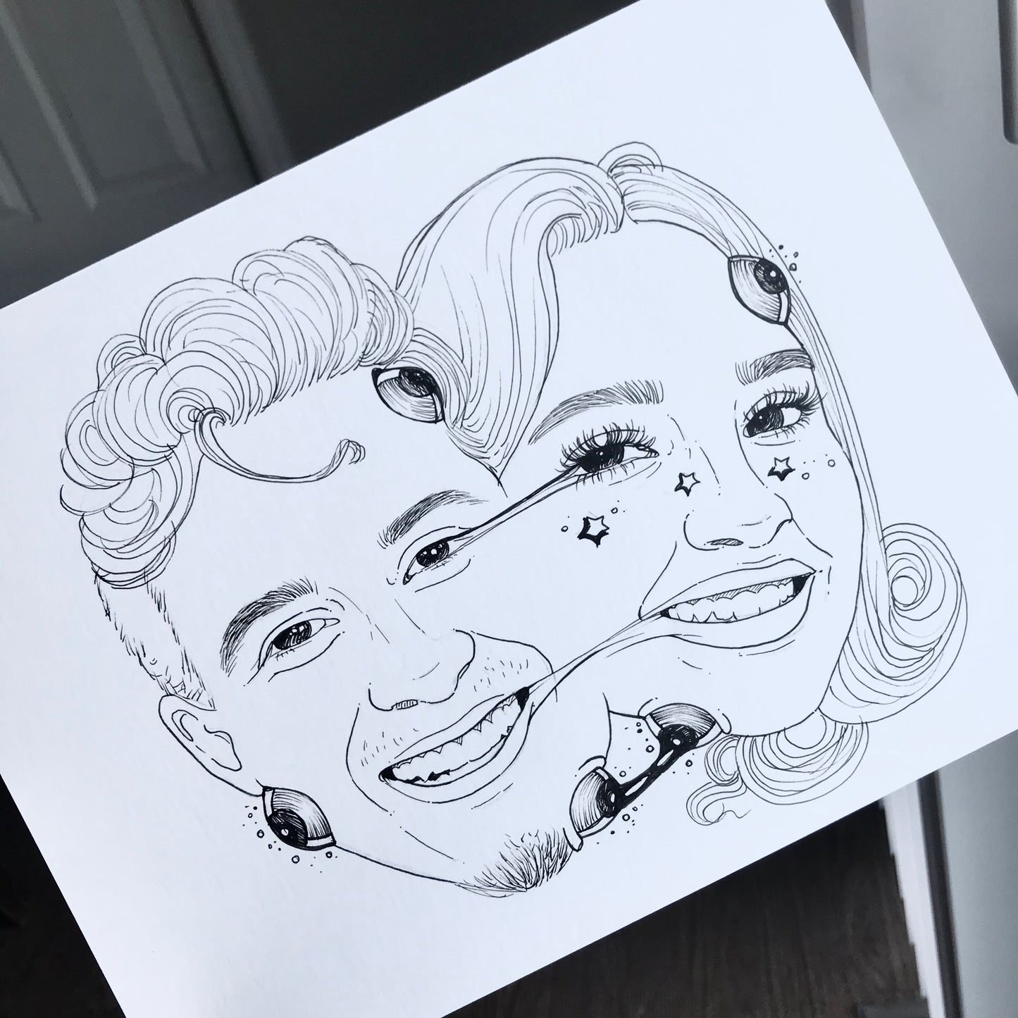 Creepy Couples Portrait Outline
